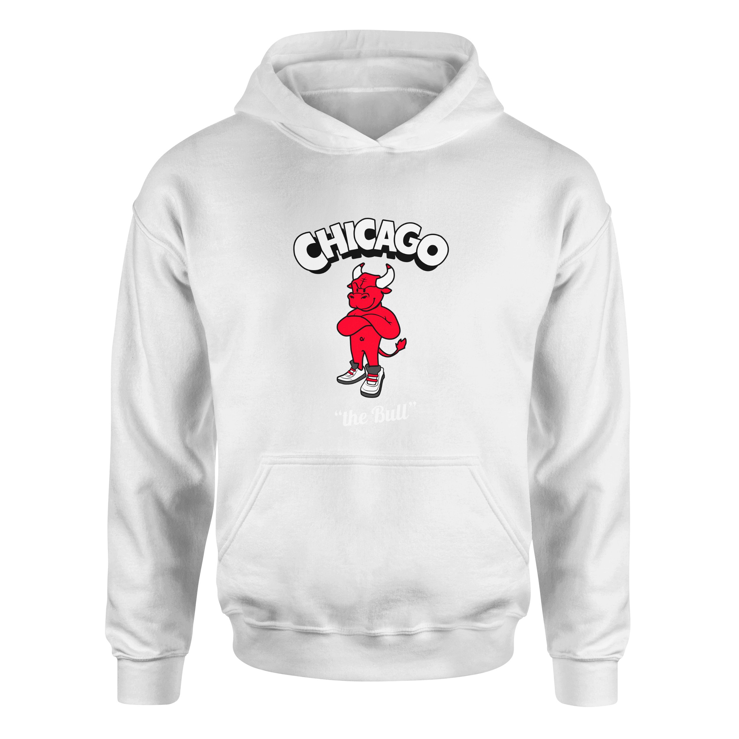 Chicago Cartoon Hoodie XL - Beyaz