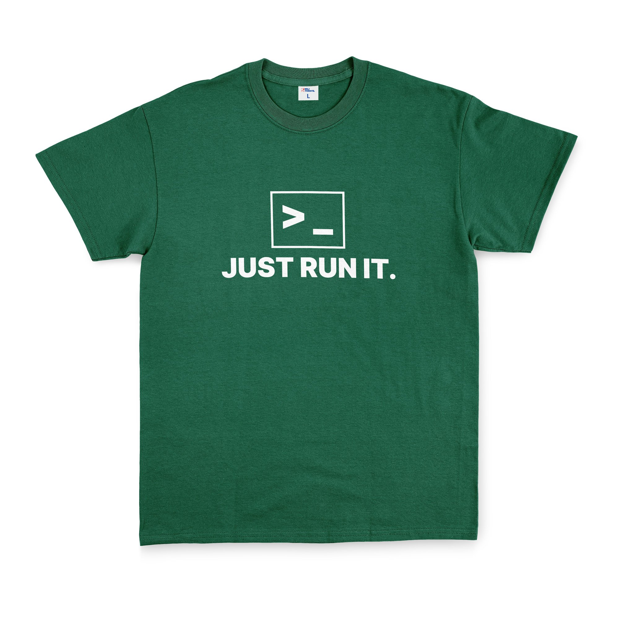 Just Run It. Tişört XL - Nefti Yeşili
