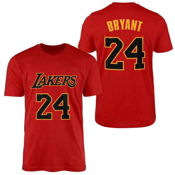 Kobe Bryant 24 B&G Lakers Forma Tişört XXL - Kırmızı
