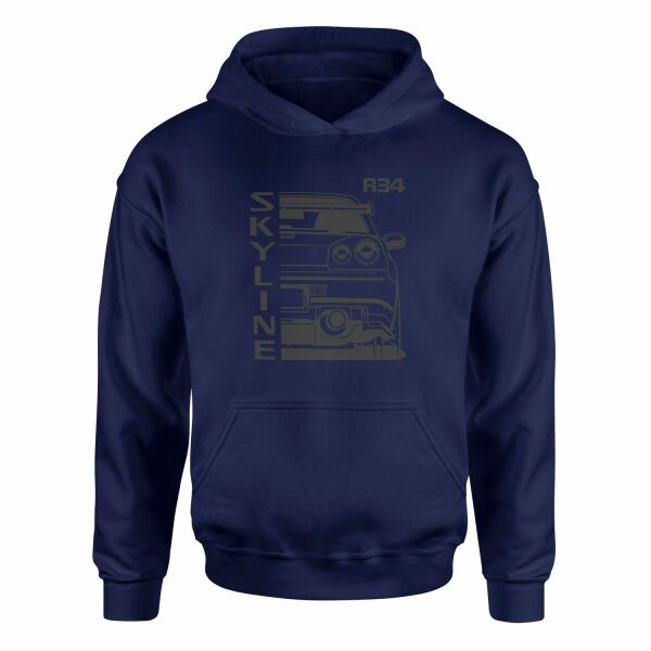 R34 Skyline Hoodie L - Lacivert