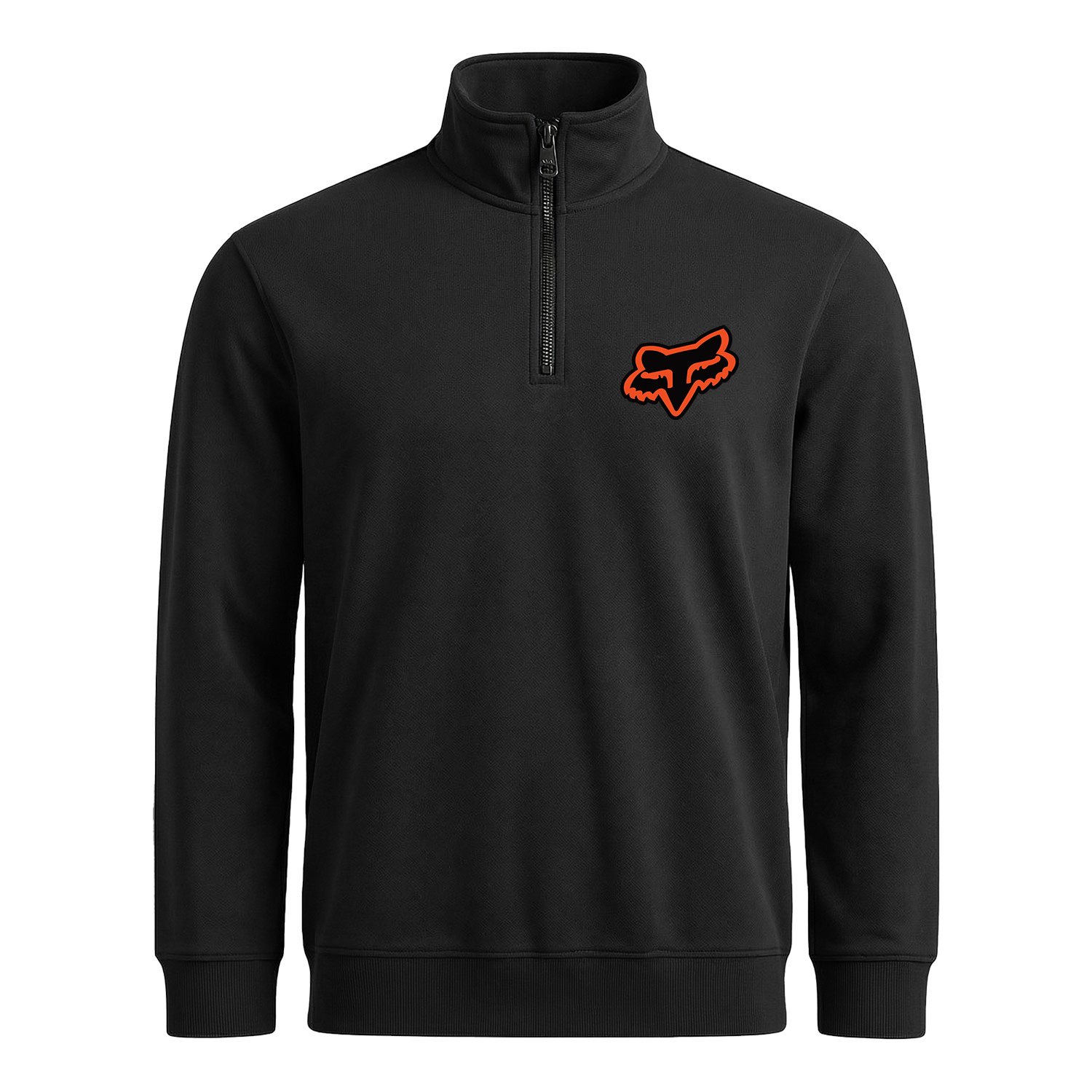 Neon Rider FOX Yarım Fermuarlı Sweatshirt XL - Siyah