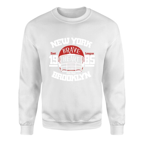 New York Brave Hart BKLYN Sweatshirt M - Beyaz