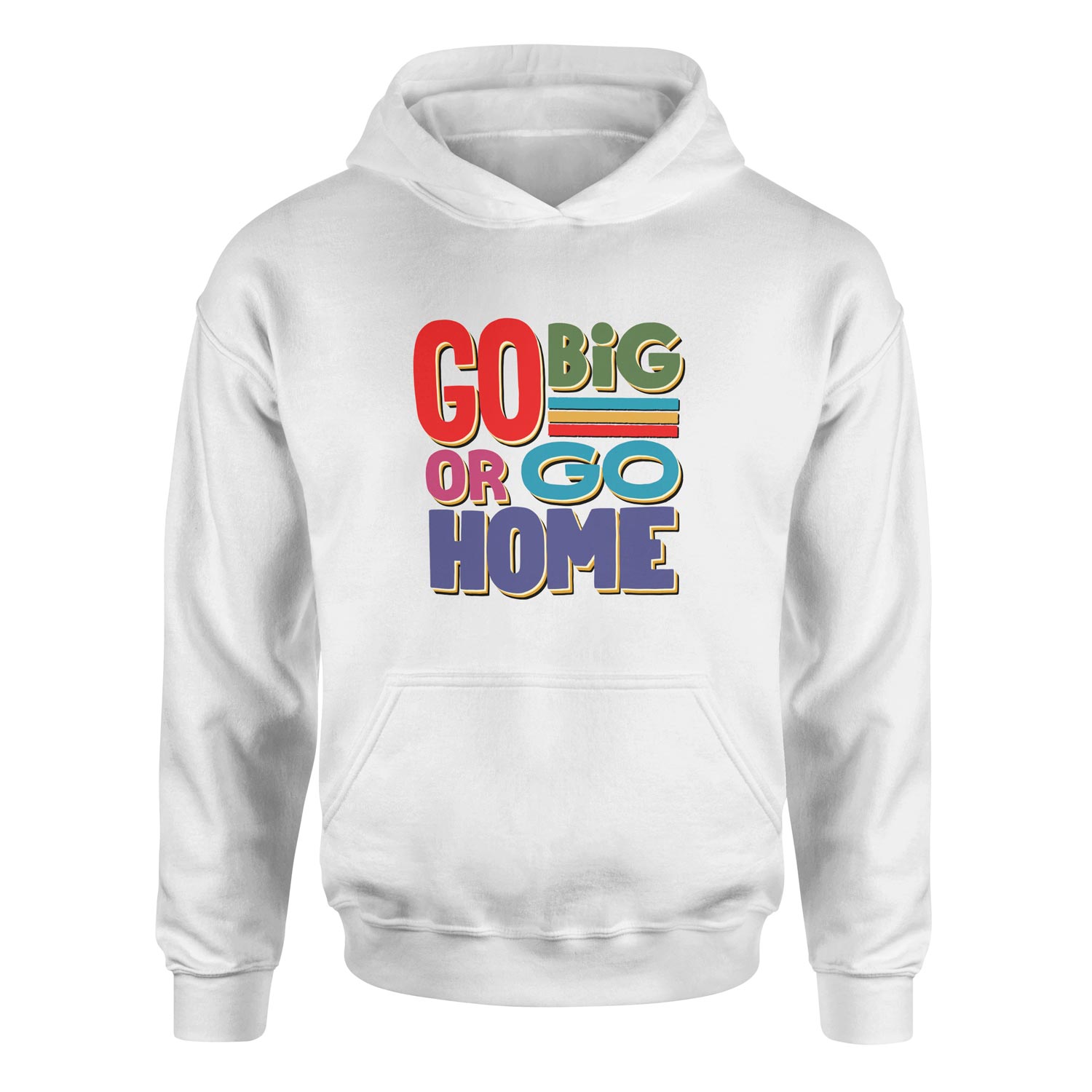 Go Big or Go Home Hoodie L - Beyaz