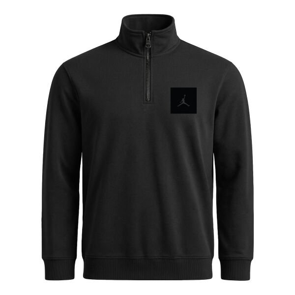 Air Jordan Black Patch Yarım Fermuarlı Sweatshirt XL - Siyah