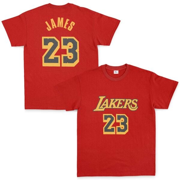LeBron James 23 Lakers Black Tişört M - Kırmızı