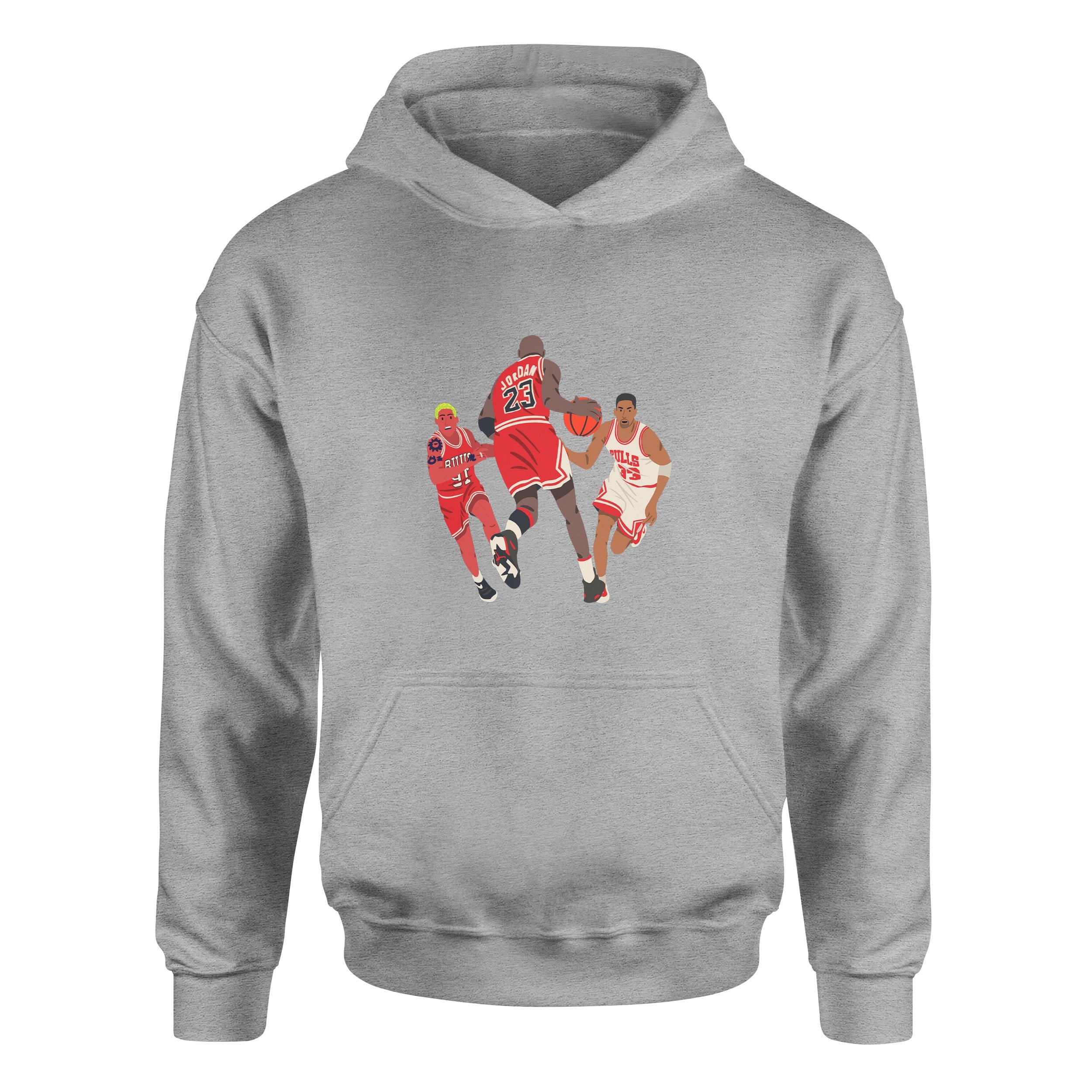 Jordan, Pippen, Rodman Hoodie XXL - Gri