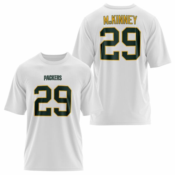 Xavier McKinney Green Bay Packers Oversize Tişört S - Beyaz
