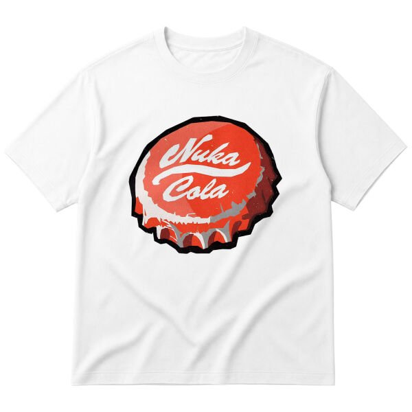 Nuka Cola Caps Oversize Tişört S - Beyaz