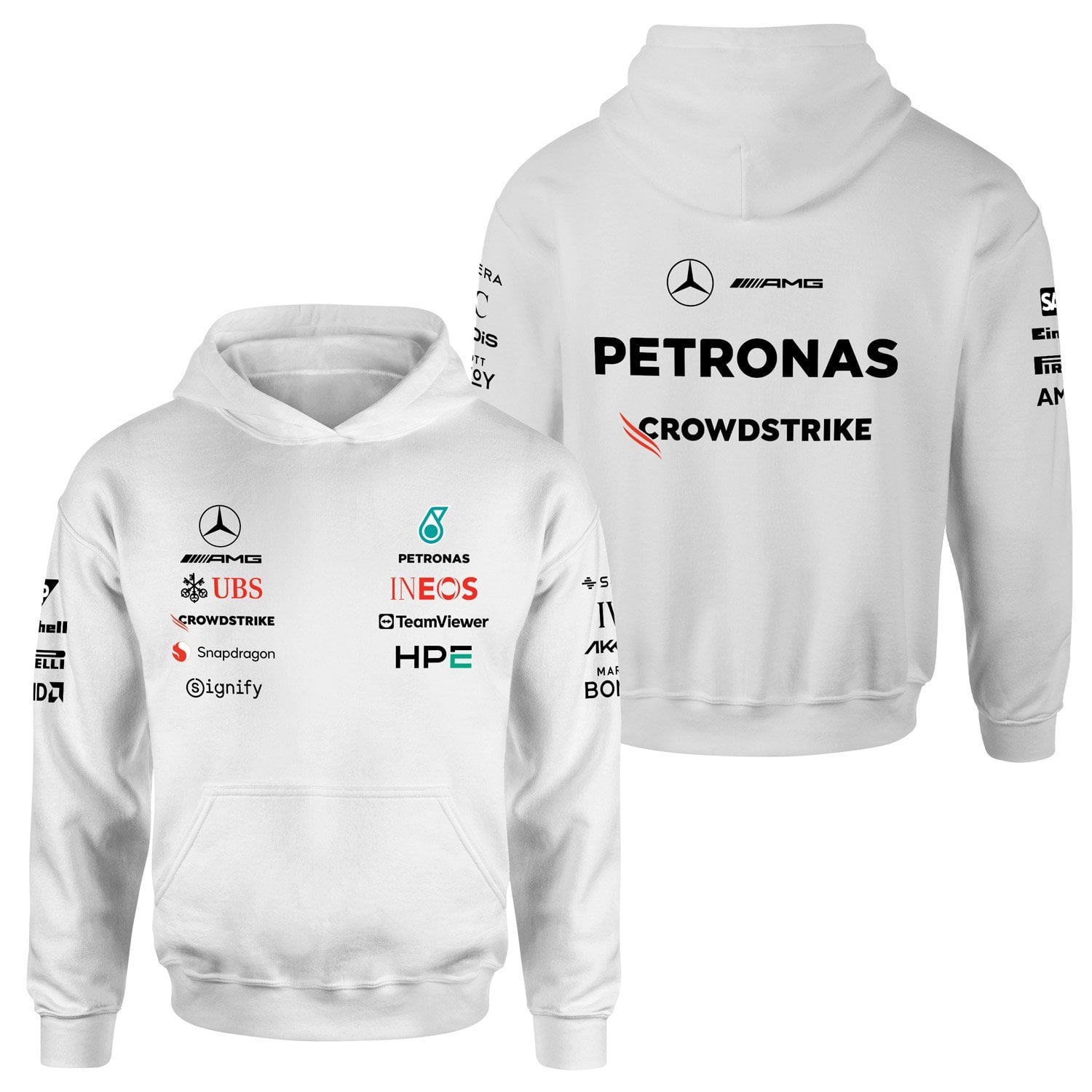 Mercedes AMG Petronas 2026 Teamline Hoodie L - Beyaz | OUTLET