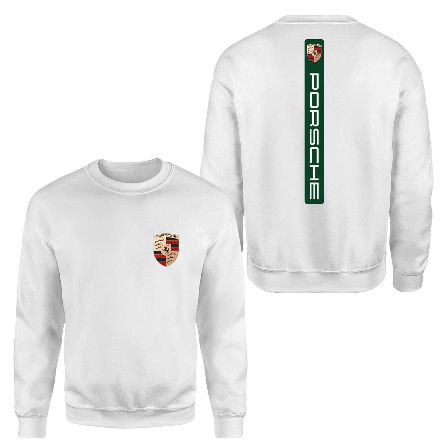 Porsche V Graphic Irish Green Sweatshirt S - Beyaz