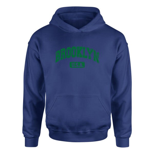 Brooklyn, USA Hoodie M - İndigo Mavisi
