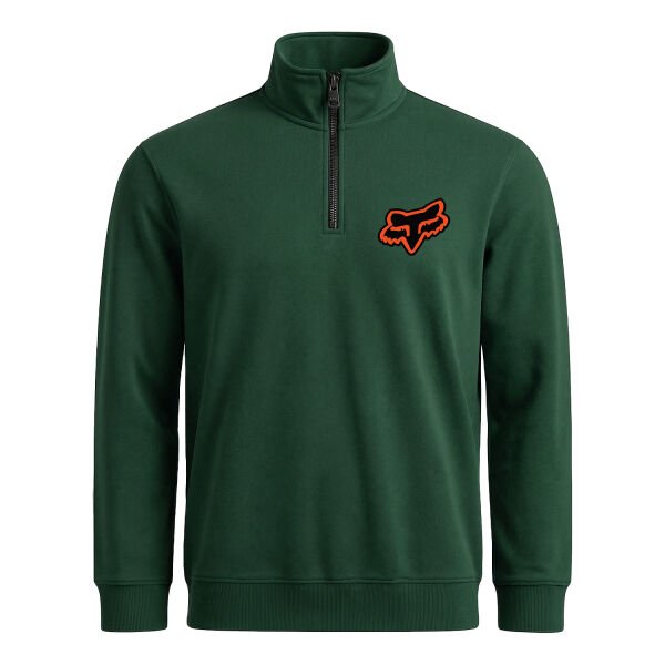 Neon Rider FOX Yarım Fermuarlı Sweatshirt M - Nefti Yeşili