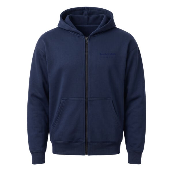 Red Bull Racing Navy Blue Fermuarlı Kapüşonlu Sweatshirt