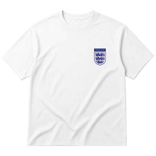 İngiltere Three Lions Oversize Tişört L - Beyaz