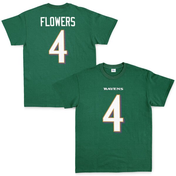 Zay Flowers Baltimore Ravens Tişört XL - Nefti Yeşili