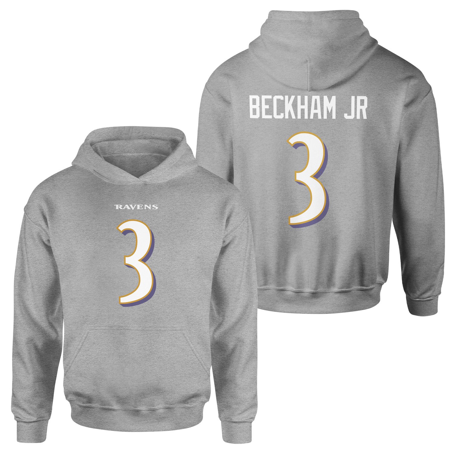 Odell Beckham Jr. Baltimore Ravens Hoodie L - Gri