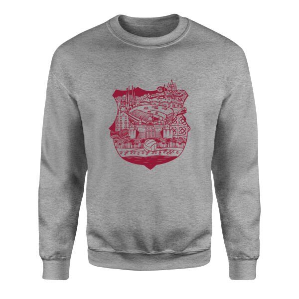 Barcelona City Sweatshirt M - Gri