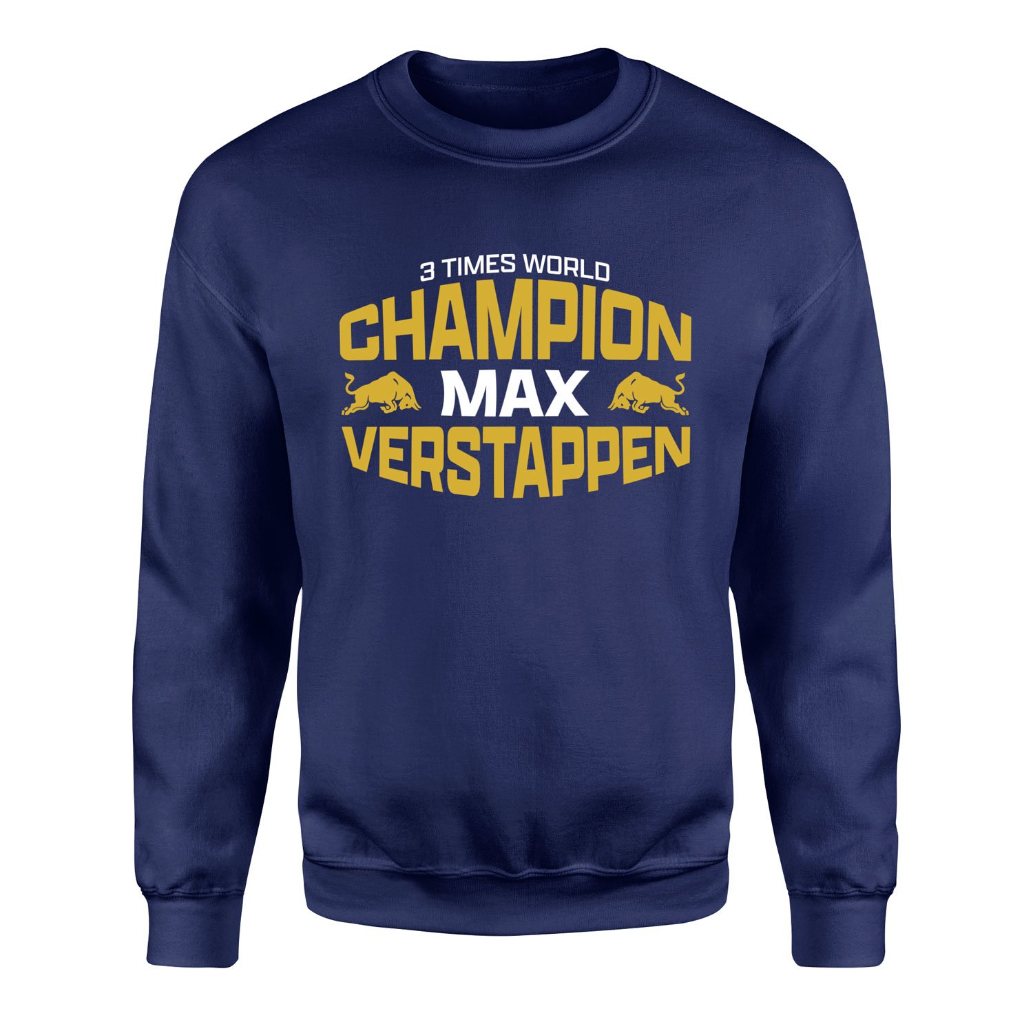 Max Verstappen 3 Times World Champion Sweatshirt M - İndigo Mavisi
