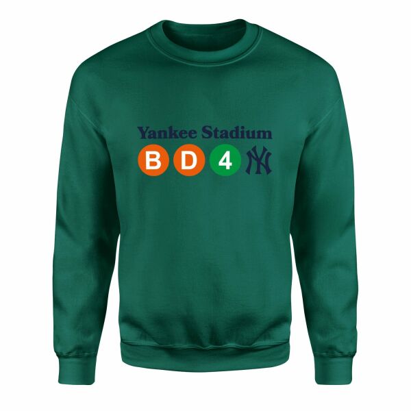 NYC 161 St- Yankee Stadium Subway Station  Sweatshirt M - Nefti Yeşili