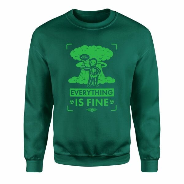 Everything is Fine | Fallout Sweatshirt S - Nefti Yeşili