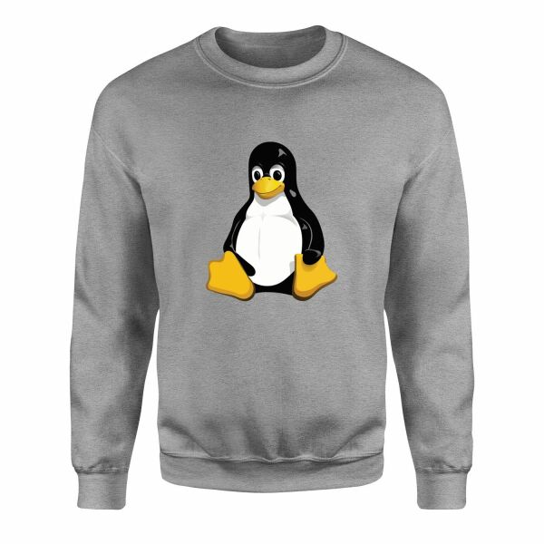 Linux Tux Sweatshirt M - Gri