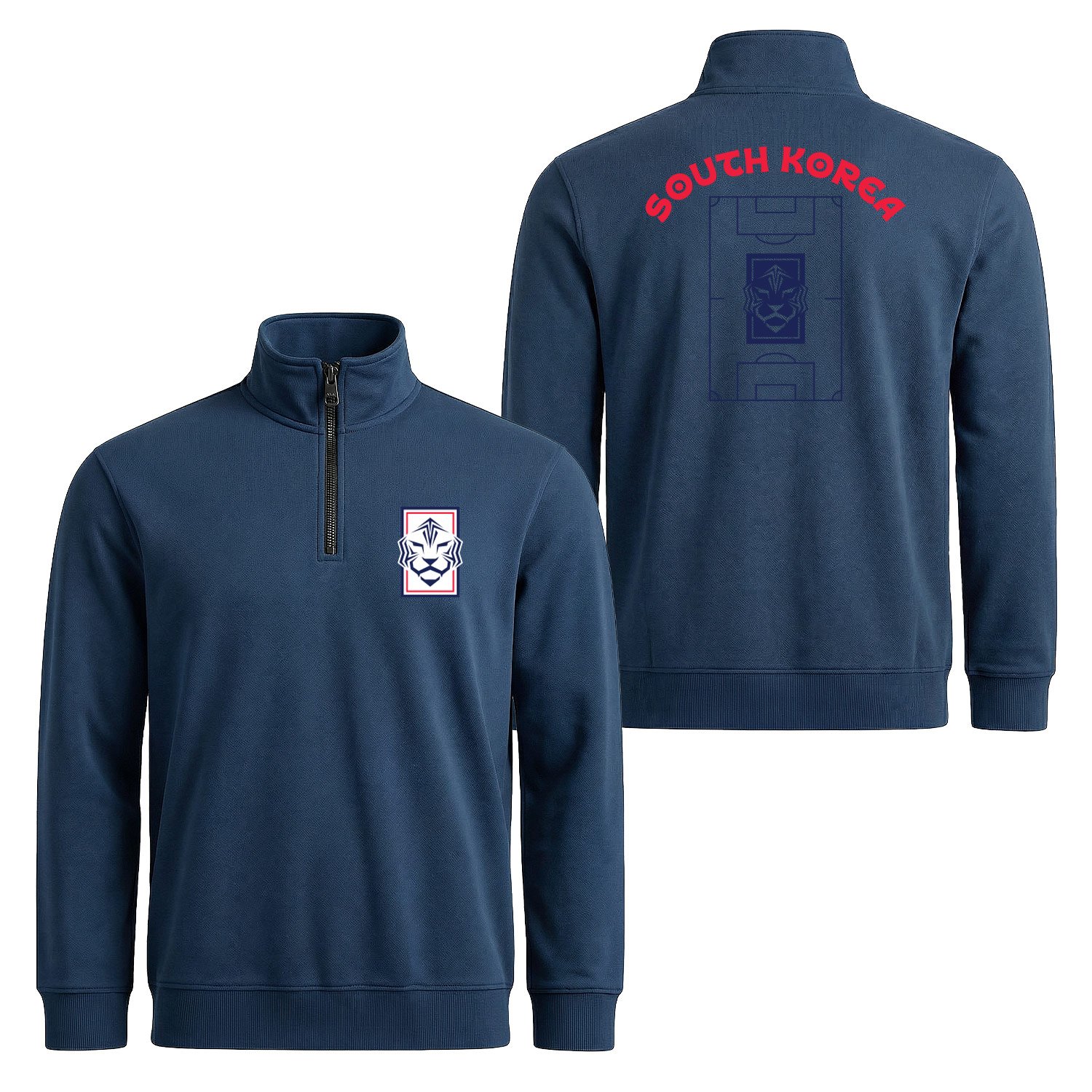 Güney Kore Dünya Kupası 2026 Yarım Fermuarlı Sweatshirt L - İndigo Mavisi