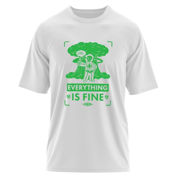 Everything is Fine | Fallout Oversize Tişört S - Beyaz