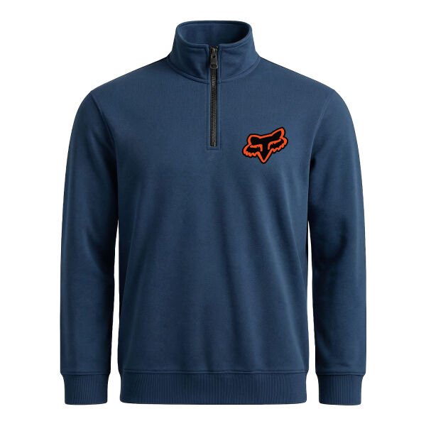 Neon Rider FOX Yarım Fermuarlı Sweatshirt M - İndigo Mavisi