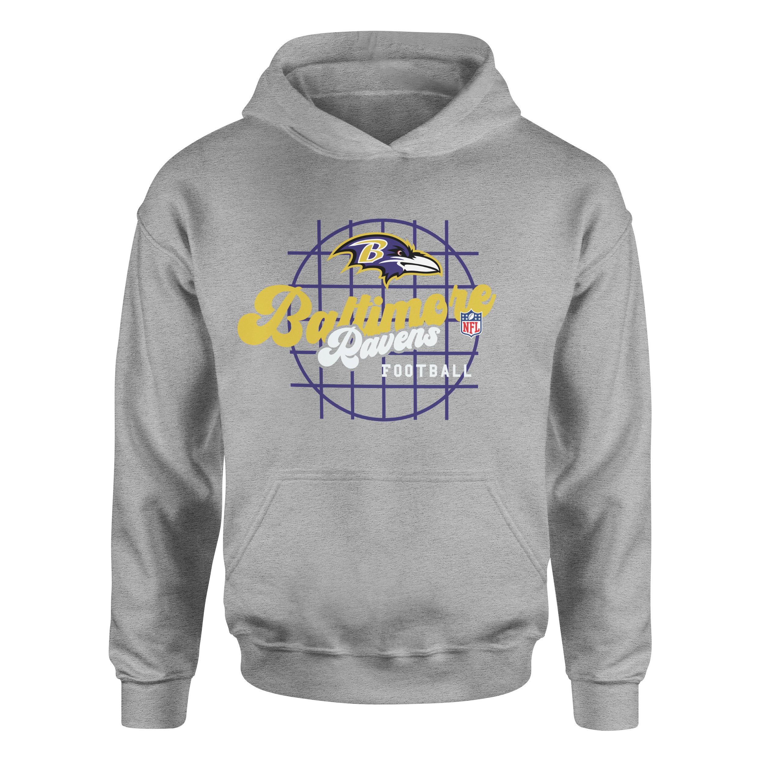 Baltimore Ravens Purple Thunder Hoodie L - Gri