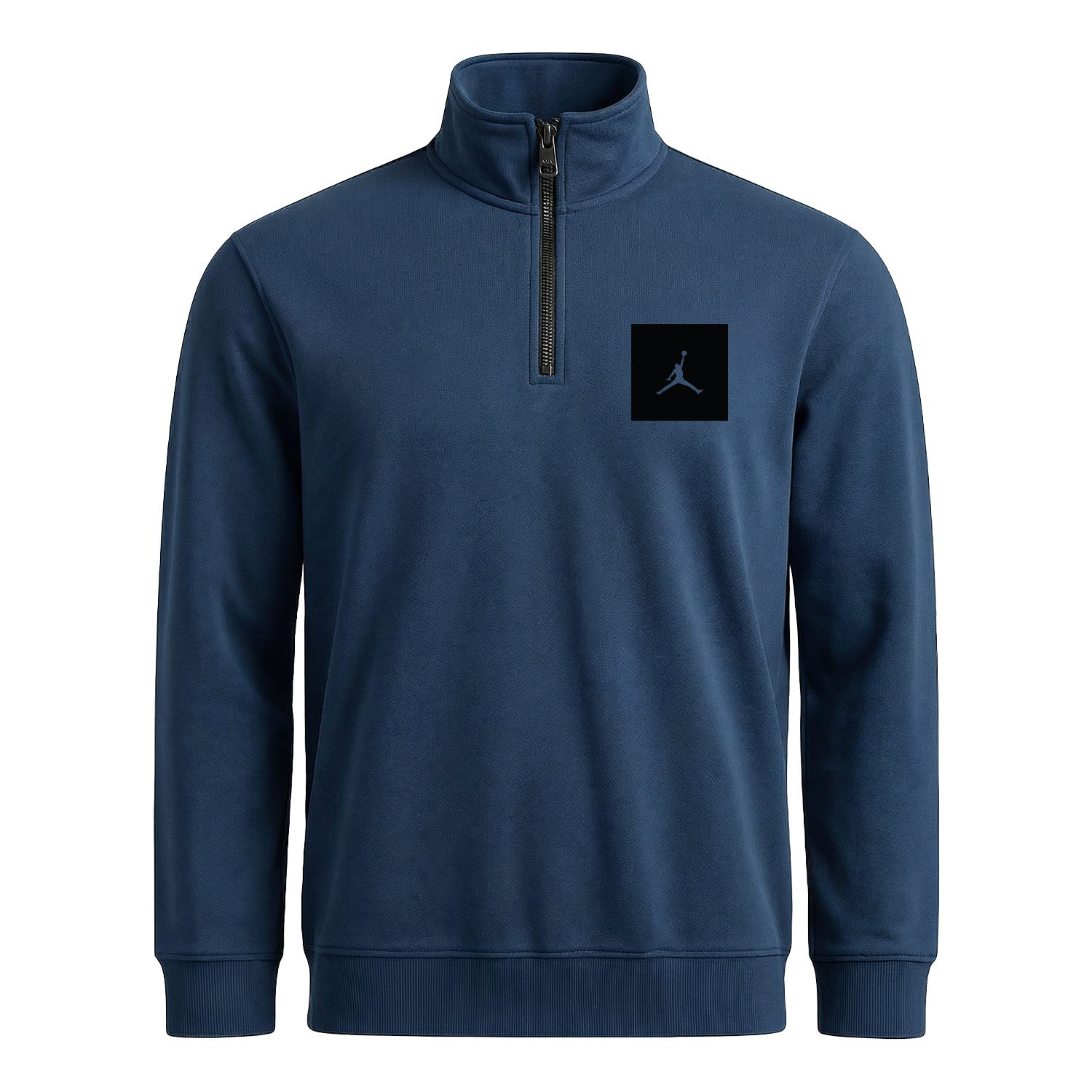 Air Jordan Black Patch Yarım Fermuarlı Sweatshirt M - İndigo Mavisi