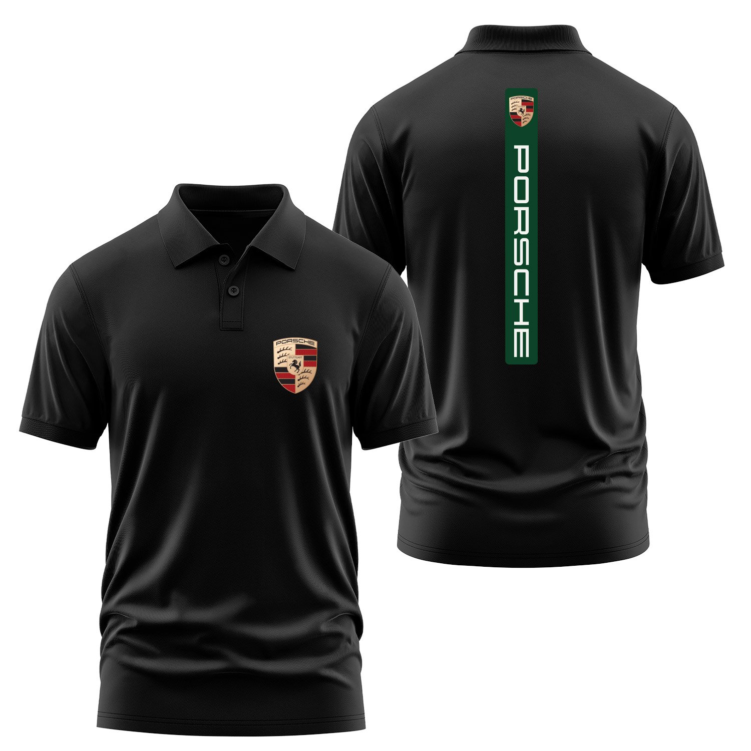 Porsche V Graphic Irish Green Polo Tişört L - Siyah