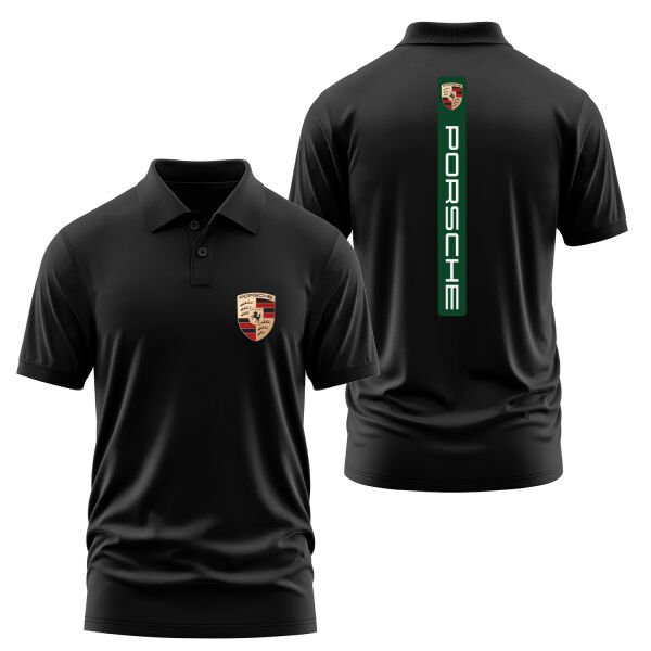 Porsche V Graphic Irish Green Polo Tişört L - Siyah