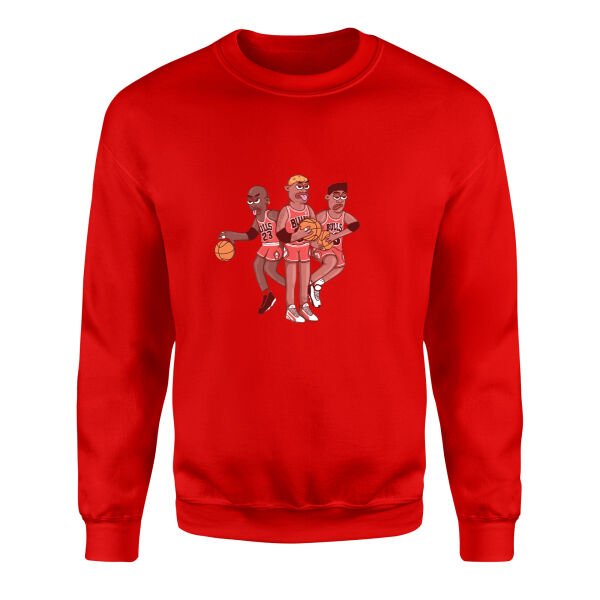 Jordan, Pippen, Rodman II Sweatshirt S - Kırmızı