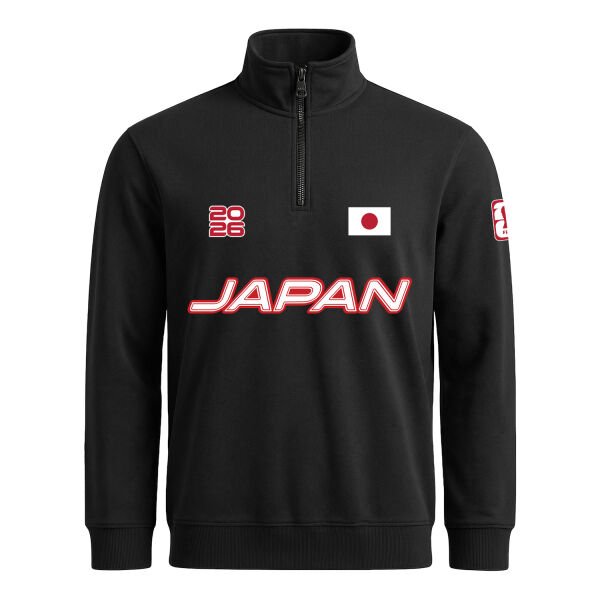 Japonya 2026 Yarım Fermuarlı Sweatshirt L - Siyah