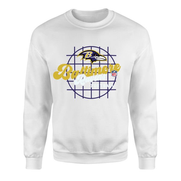 Baltimore Ravens Purple Thunder Sweatshirt M - Beyaz