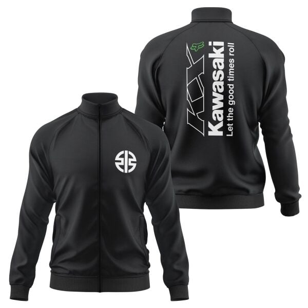 Kawasaki KX FOX Let The Good Times Roll Fermuarlı Sweatshirt L - Siyah | OUTLET