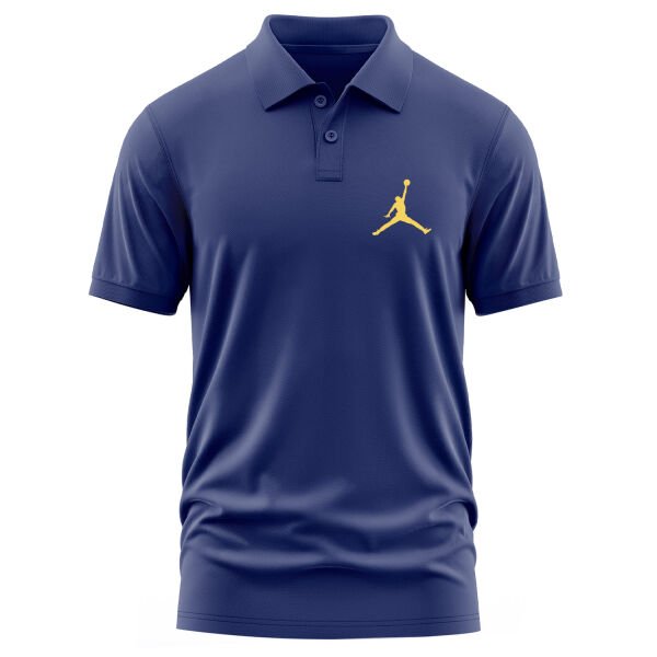 Air Jordan Gold Stroked Polo Tişört XL - İndigo Mavisi