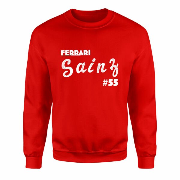 Carlos Sainz Cursive Illustration Sweatshirt XL - Kırmızı