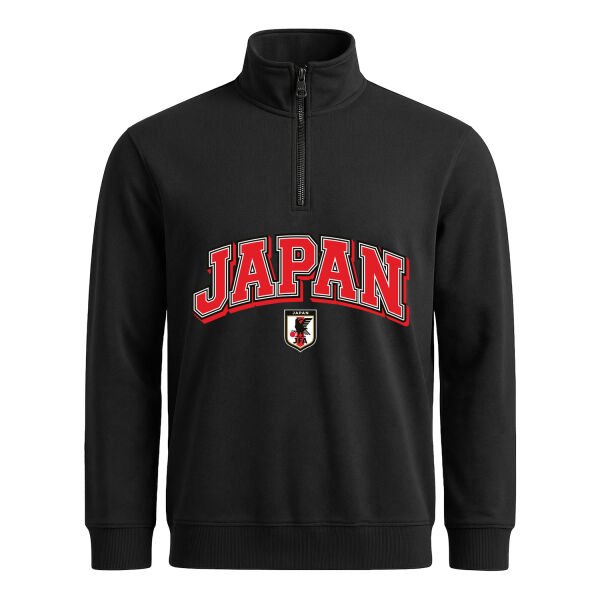 Japonya 2026 Varsity Yarım Fermuarlı Sweatshirt XL - Siyah