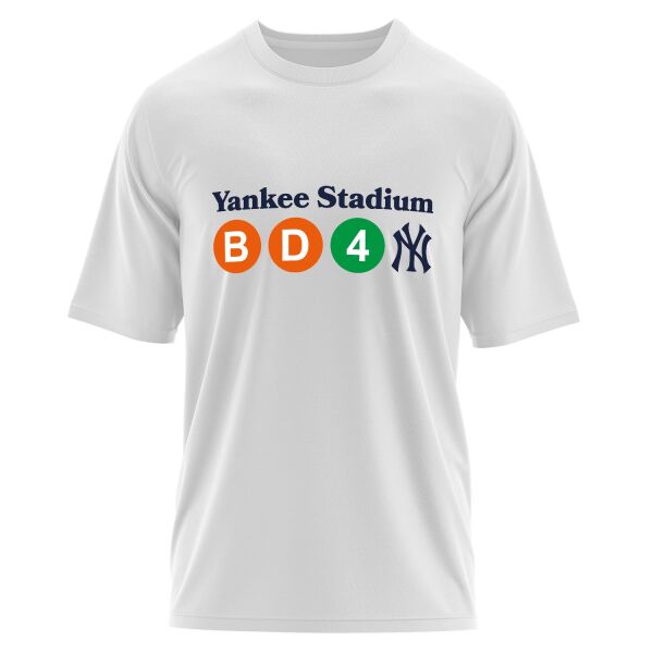 NYC 161 St- Yankee Stadium Subway Station  Oversize Tişört L - Beyaz