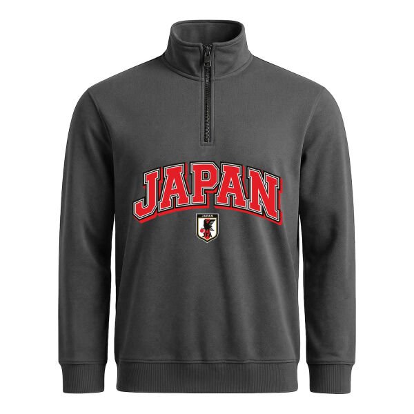 Japonya 2026 Varsity Yarım Fermuarlı Sweatshirt S - Füme