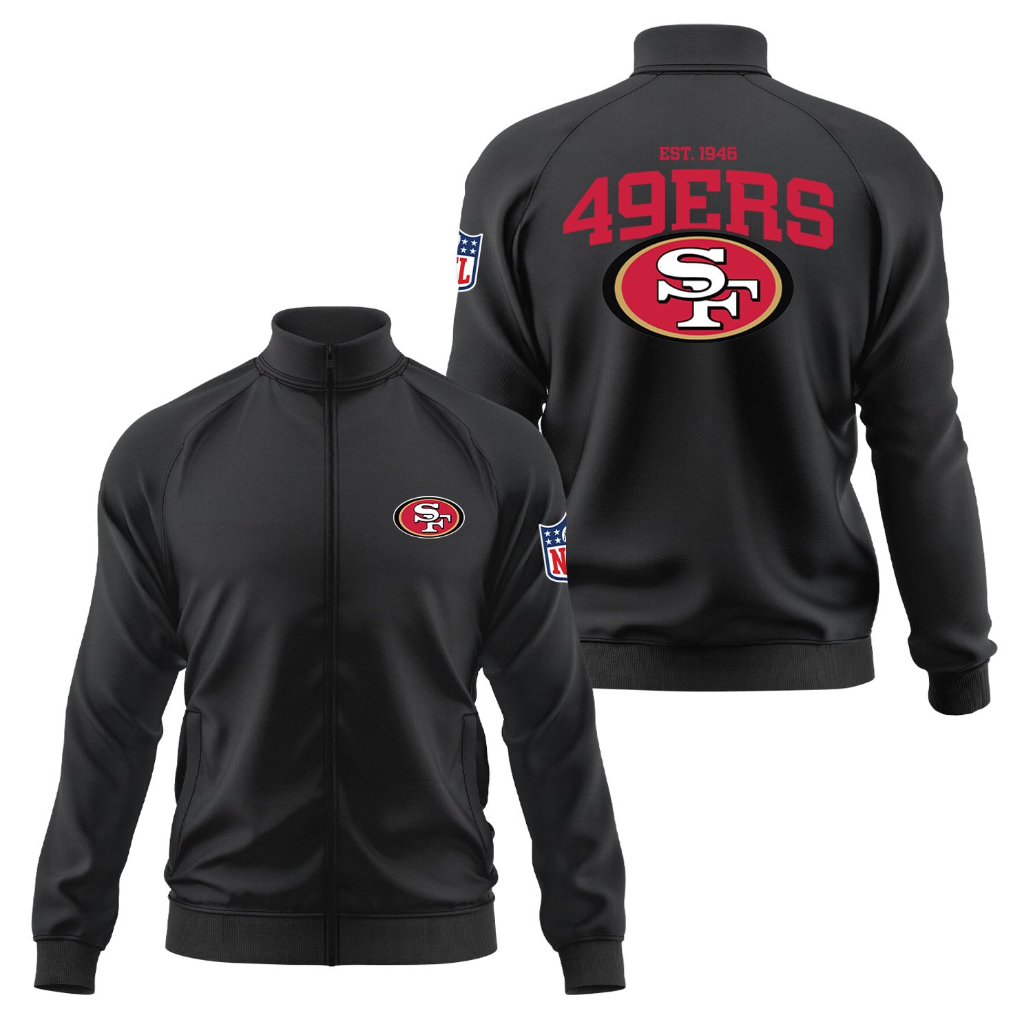 San Francisco 49ERS SE Fermuarlı Sweatshirt S - Siyah