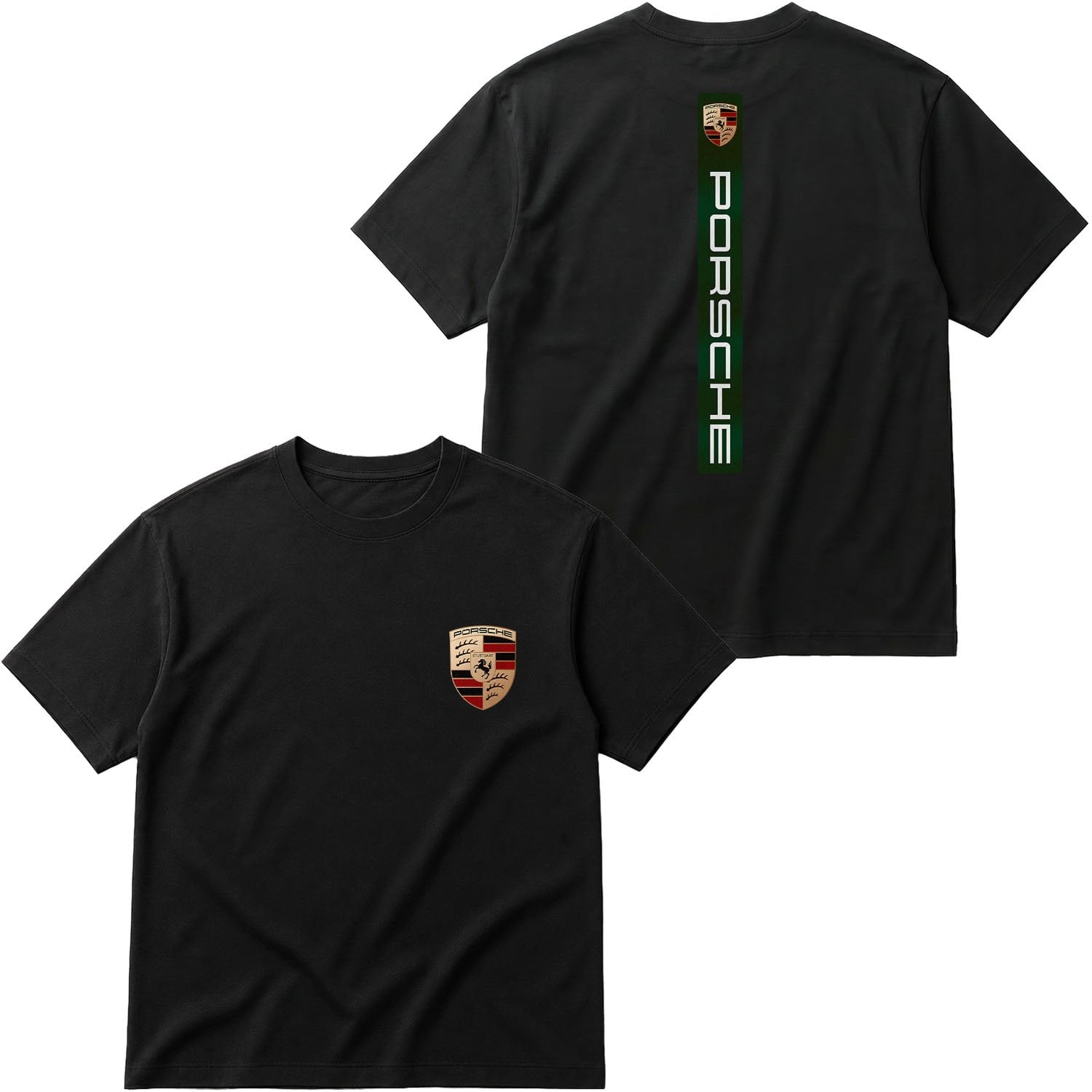 Porsche V Graphic Irish Green Oversize Tişört XL - Siyah
