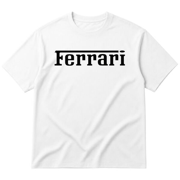 Ferrari Oversize Tişört L - Beyaz