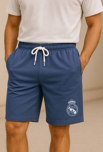 Real Madrid Badge Basic Şort M - İndigo Mavisi
