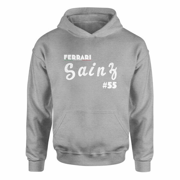 Carlos Sainz Cursive Illustration Hoodie S - Gri