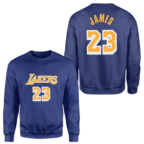 LeBron James 23 Lakers White Sweatshirt S - İndigo Mavisi
