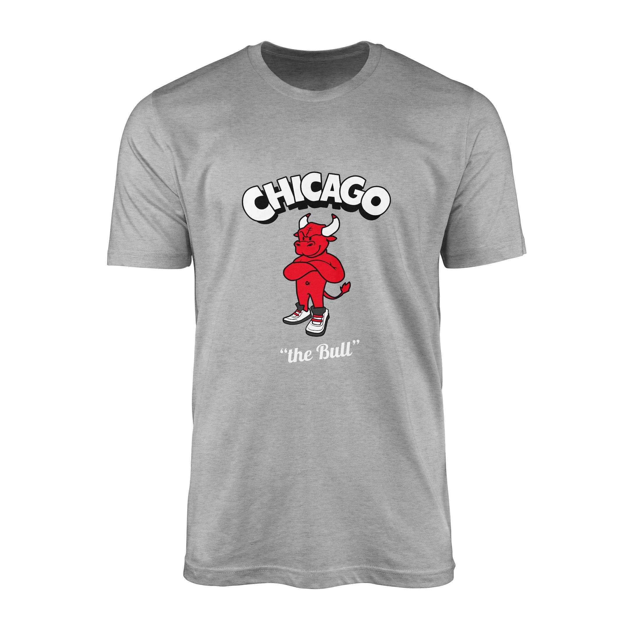 Chicago Cartoon Tişört XXL - Gri