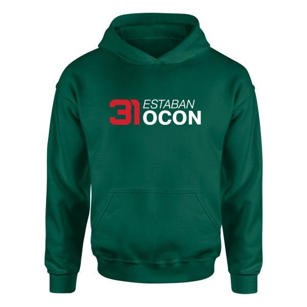 Estaban Ocon 31 Hoodie L - Nefti Yeşili