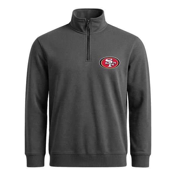 San Francisco 49ers Yarım Fermuarlı Sweatshirt XL - Füme